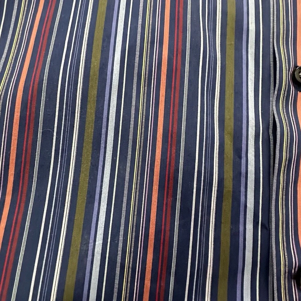 Banana Republic Button-Down Shirt Mens XL Colorful Stripe Blue 100% Cotton Nice!